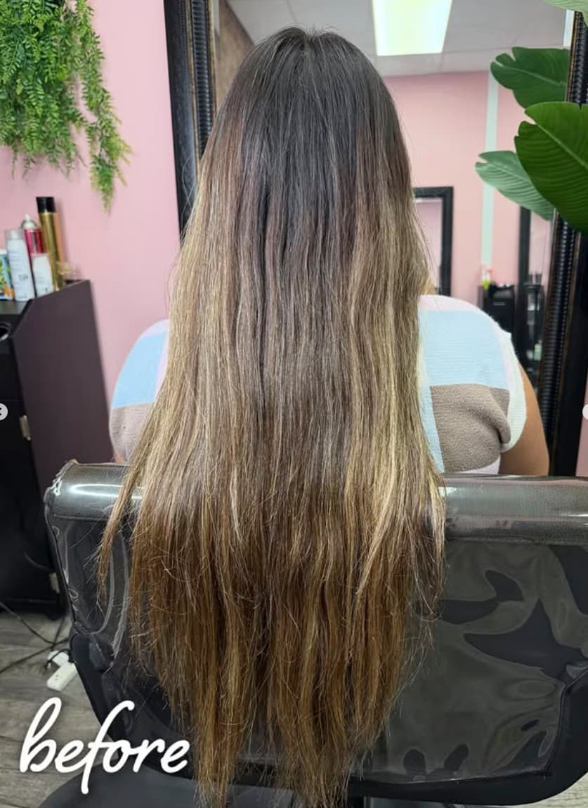Antes — Transformación color completo en Chic Salon Charlotte