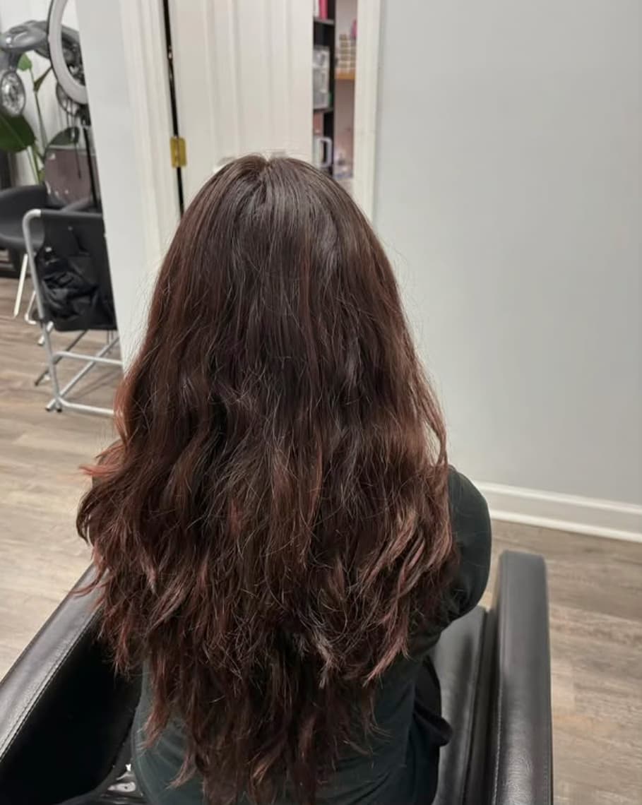 Antes — Transformación extensiones en Chic Salon Charlotte